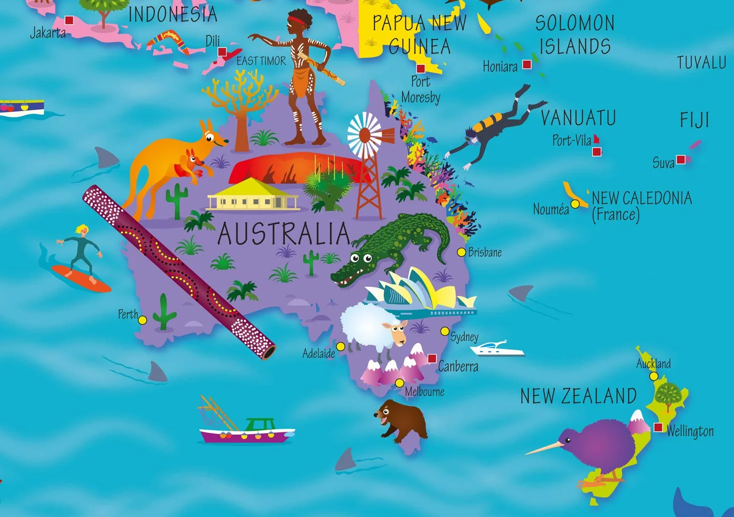 Collins Children’s World Wall Map Illustrated Poster