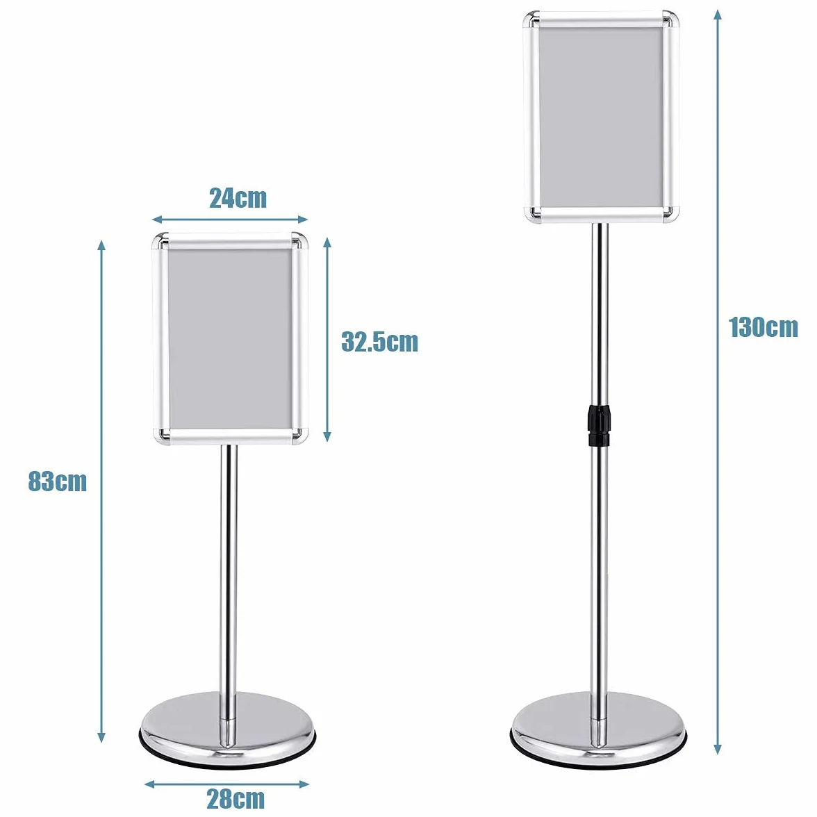 GIANTEX Uchwyt plakatowy A4 ze stopu aluminium, obracany 360°, stojak ekspozycyjny, srebrny