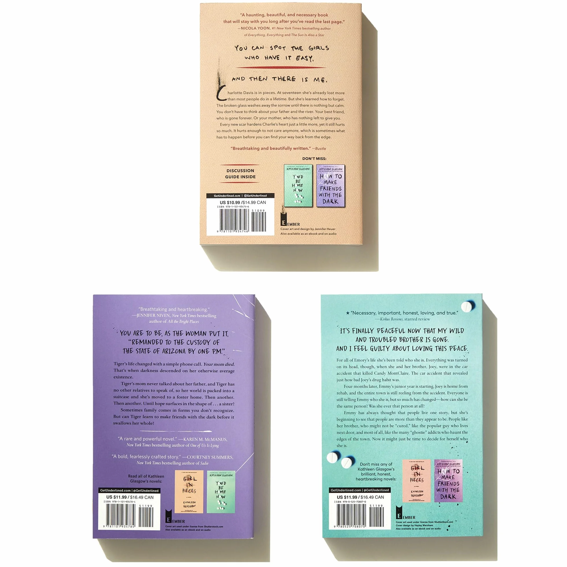 Kathleen Glasgow Three-Book Boxed Set: Girl in Pieces; How to Make Friends with the Dark; You'd Be Home Now