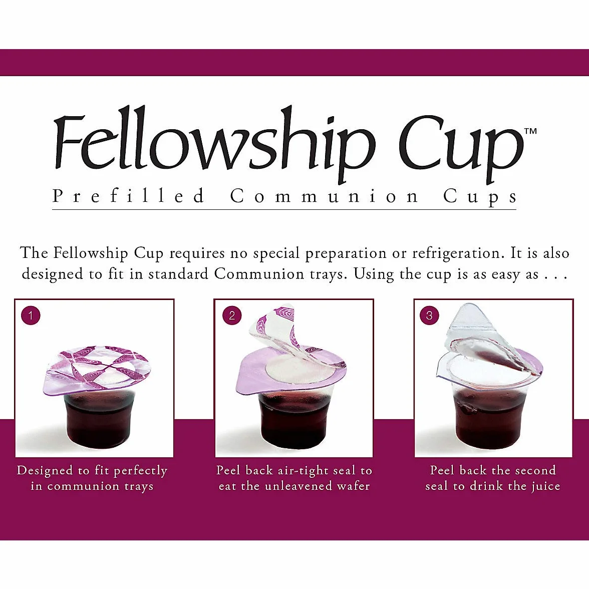 Fellowship Cup Communion Wafer & Juice 250pk