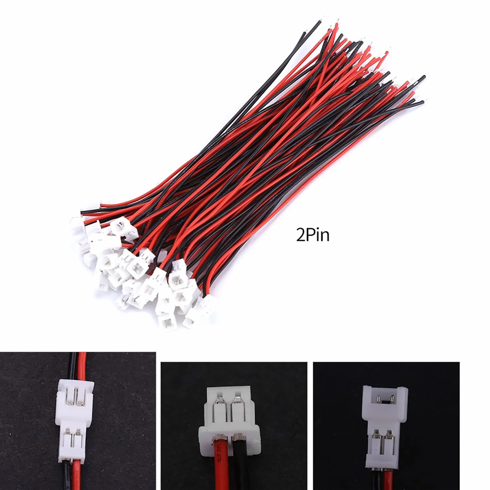 20 zestawów/opakowanie Micro JST 1,25 mm 2-pinowe/3-pinowe męskie złącze żeńskie wtyczka z przewodami kable do płytki drukowanej (2 piny)