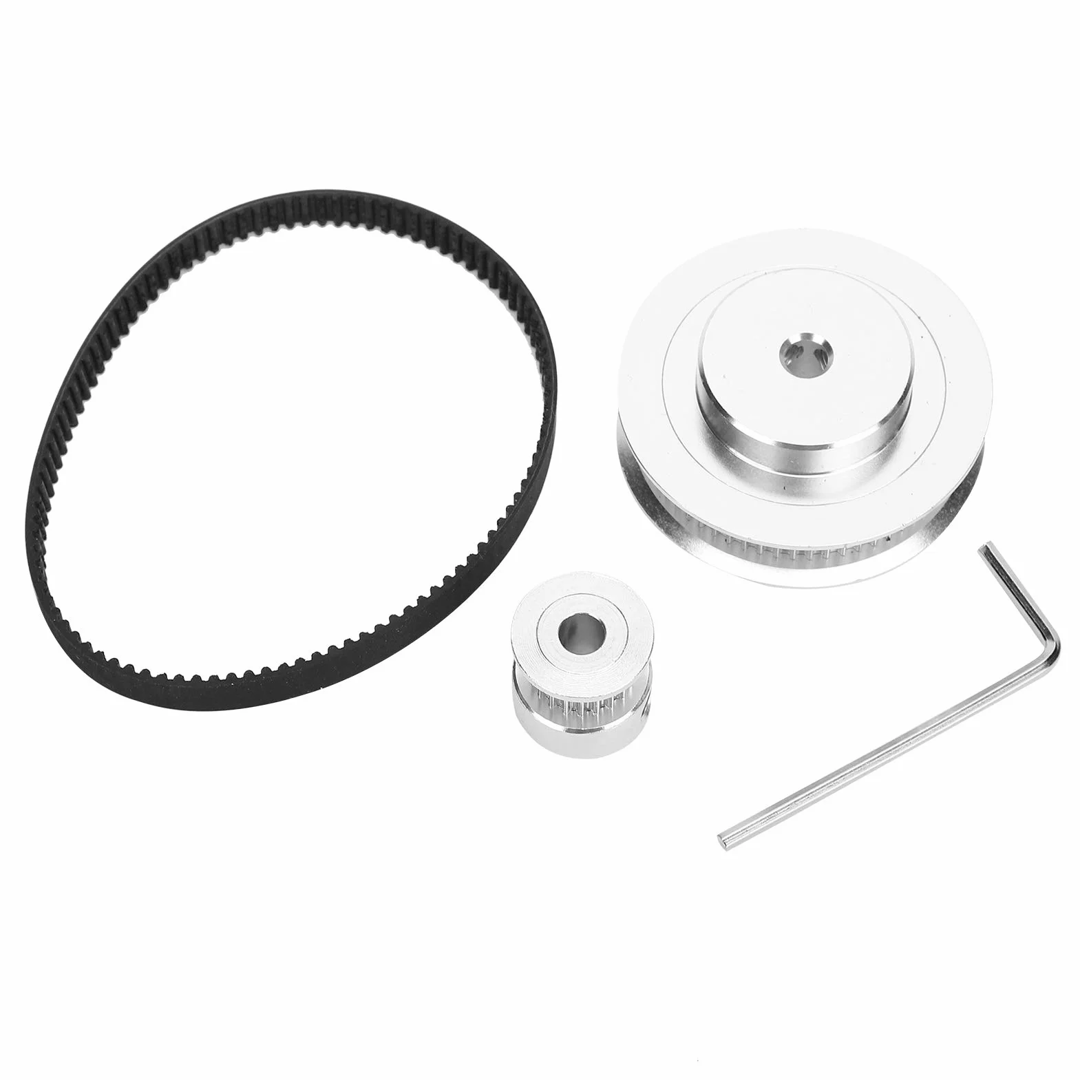 Zestaw pasek synchronizacyjny gumowy 6mm 200mm dla 3D drukarek z aluminiowym kołem zębatym 20-60 zębów i kluczem sześciokątnym