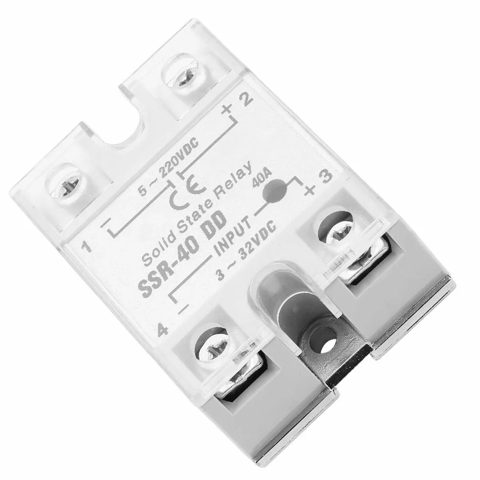 Halbleiterrelais SSR-40 DD, 40 A, 5-220 V Gleichstrom Einsetzbar für petrochemische Geräte, Lebensmittelmaschinen, Verpackungsmaschinen und CNC-Werkzeugmaschinen