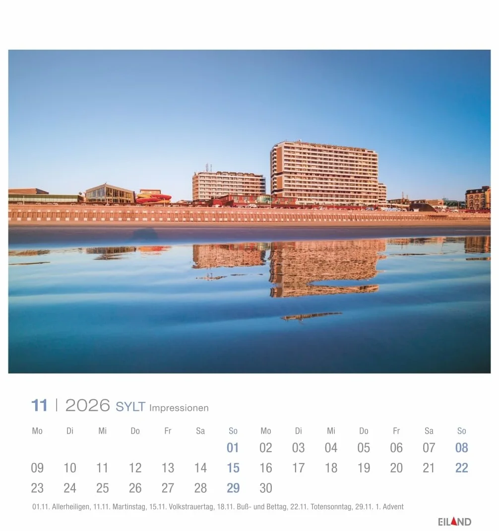 Sylt Impressionen Postkartenkalender 2026: Die schönsten Seiten der Insel, Fotokalender mit monatlichen Postkarten