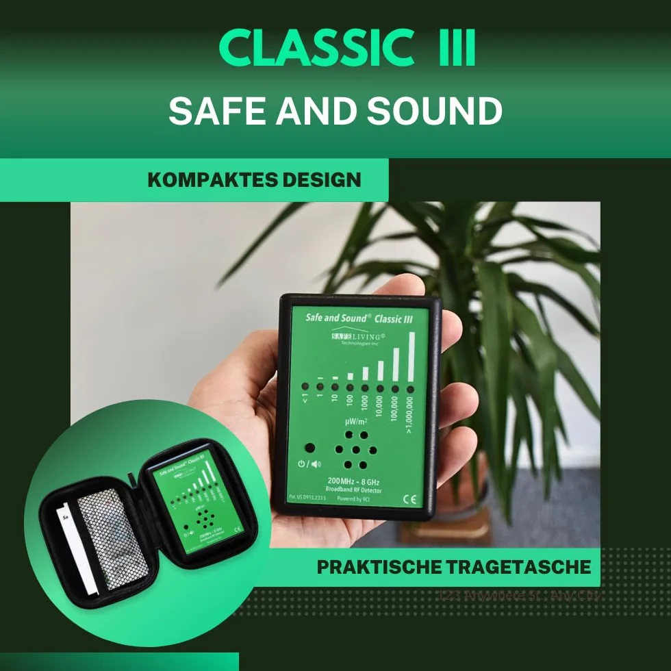 Safe and Sound Classic III HF-Detektor EMF 5G Mierzyciel promieniowania elektromagnetycznego
