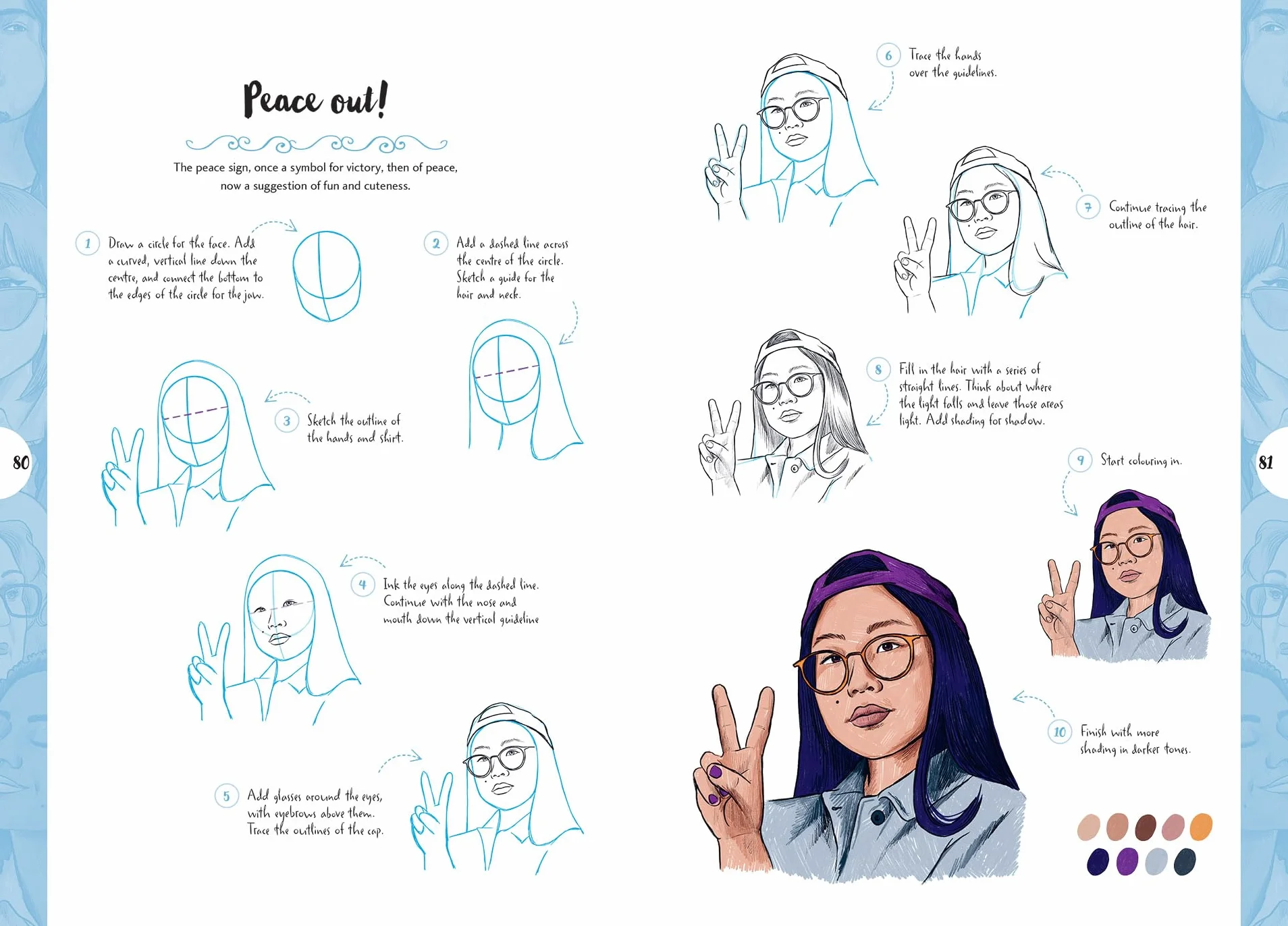 10 Step Drawing: Faces: Draw Over 50 Fabulous Faces in 10 Easy Steps
