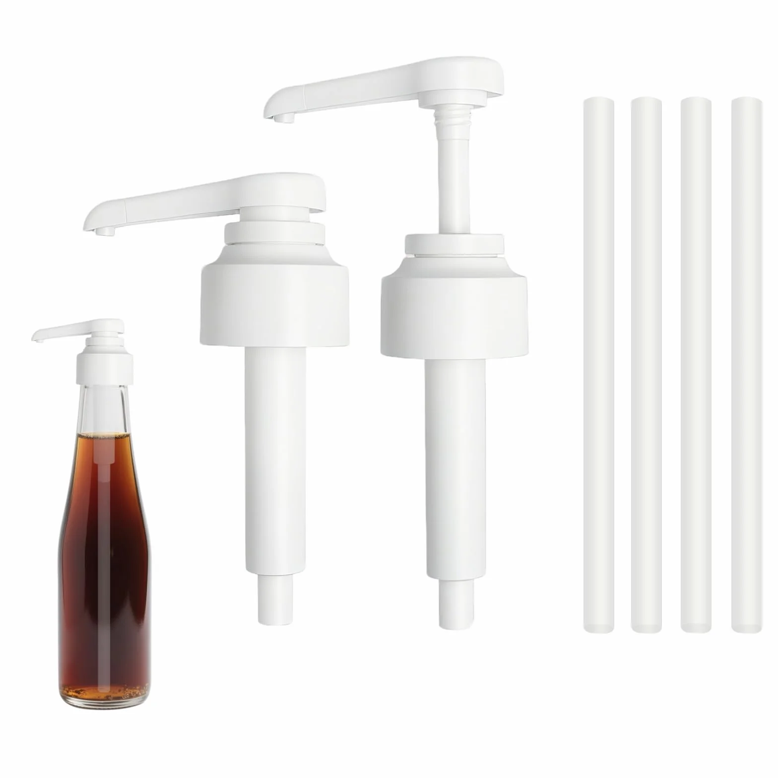 HENGBIRD Pompa dozująca 1 l, precyzyjny dozownik z pompką 10 ml, kompatybilny z pompką syropu Monin 0,7/1,0 l, dozownik syropu wielokrotnego użytku do Vital Drink Zerop, Best Body Syrop i nie tylko