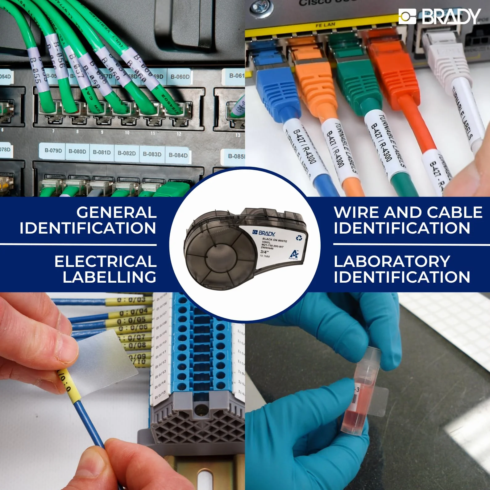 Brady Winylowa taśma do etykiet do etykieciarek BMP51/BMP53/M511 - Samoprzylepne etykiety winylowe - Czarny na przezroczystym (38,10 mm (L) x 6,10 m (l)) - M5C-1500-595-CL-BK