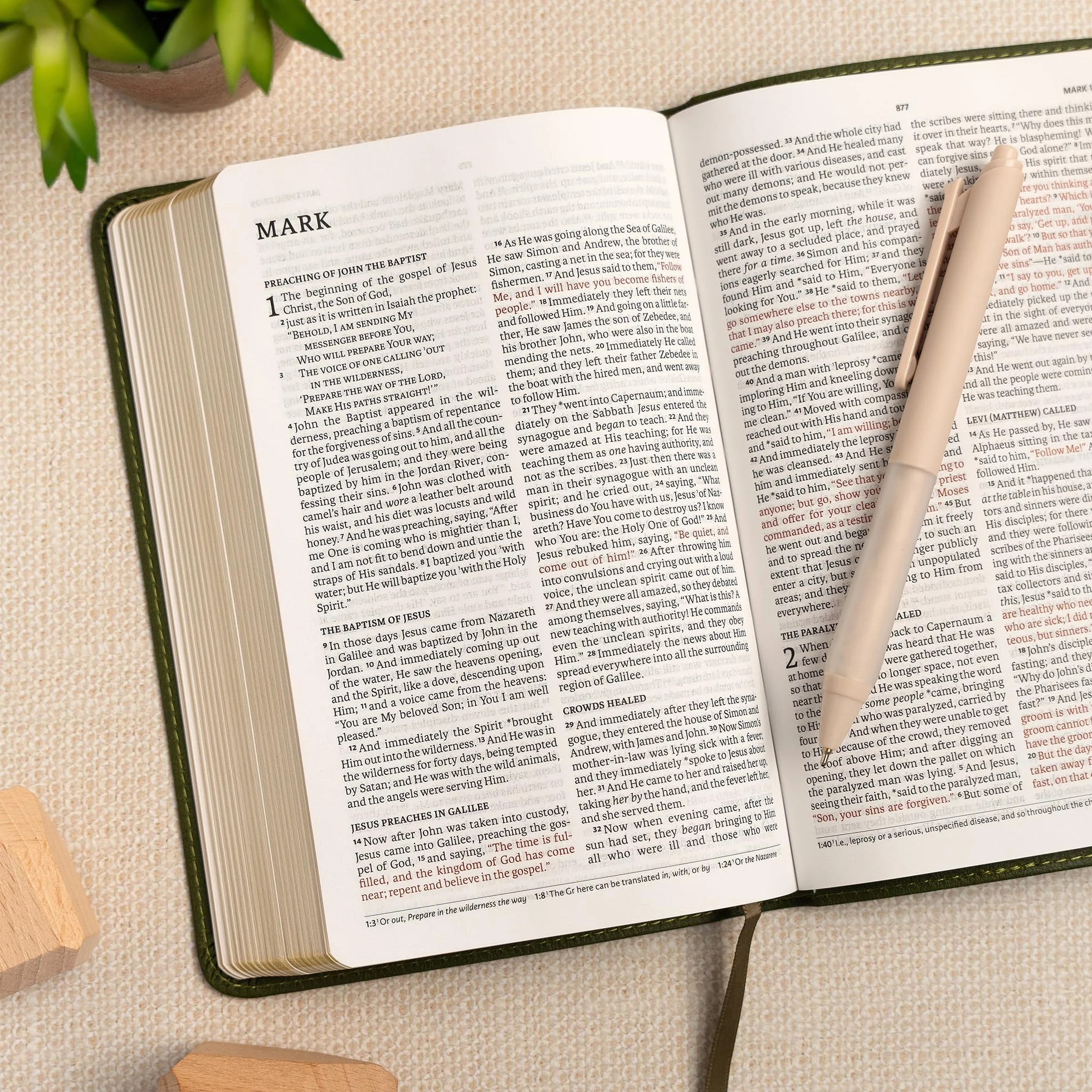 NASB Personal Size Bible Olive Leathertouch New American Standard Bible