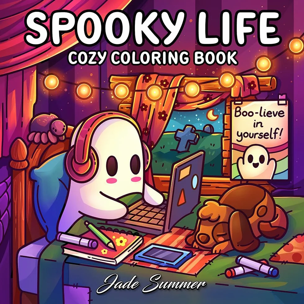 Spooky Life: Cozy Coloring Book for Adults and Teens with Cute and Creepy Everyday Scenes for Relaxation