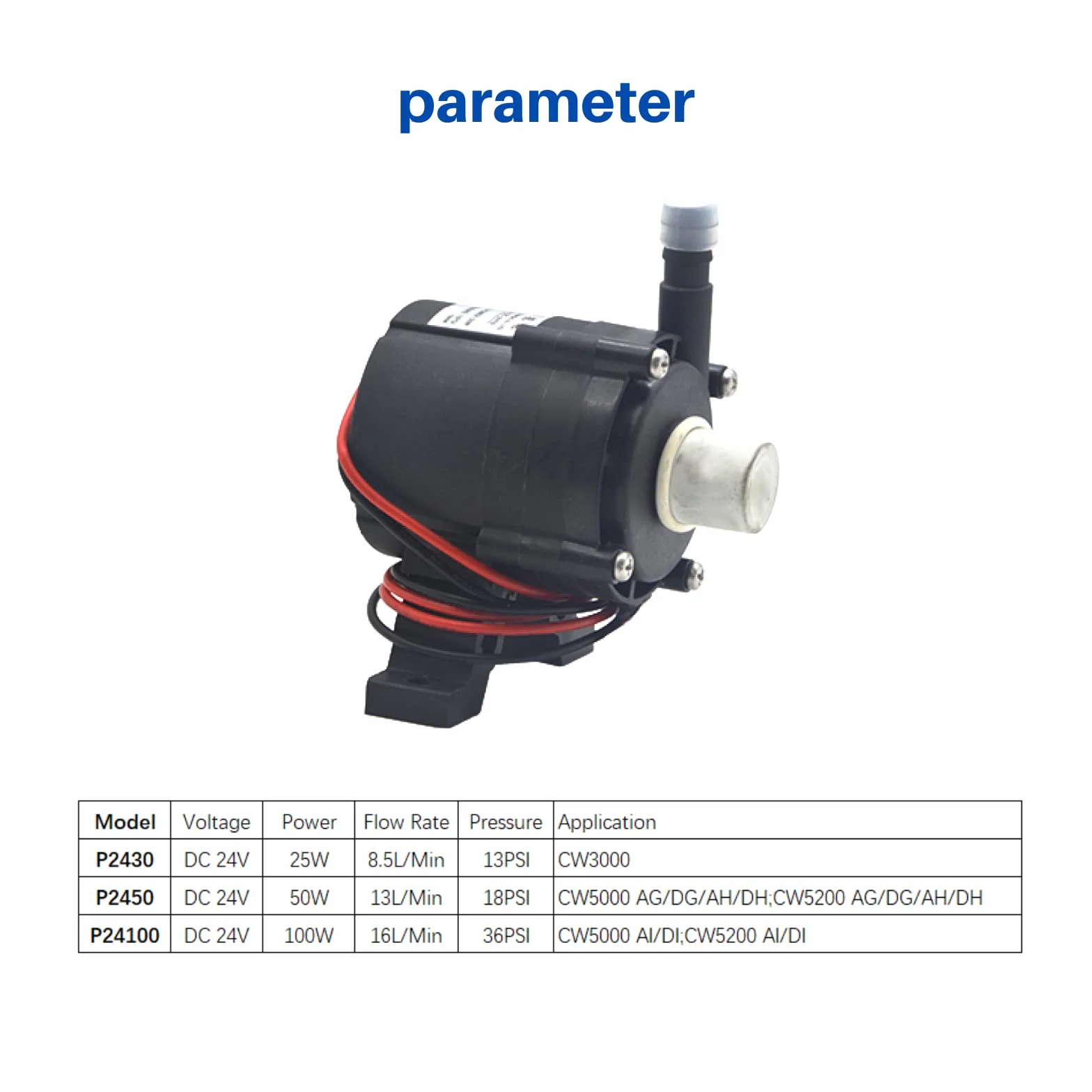 S&A Oryginalna pompa wodna 50 W P2450 do chillerów CW-5000 CW-5200