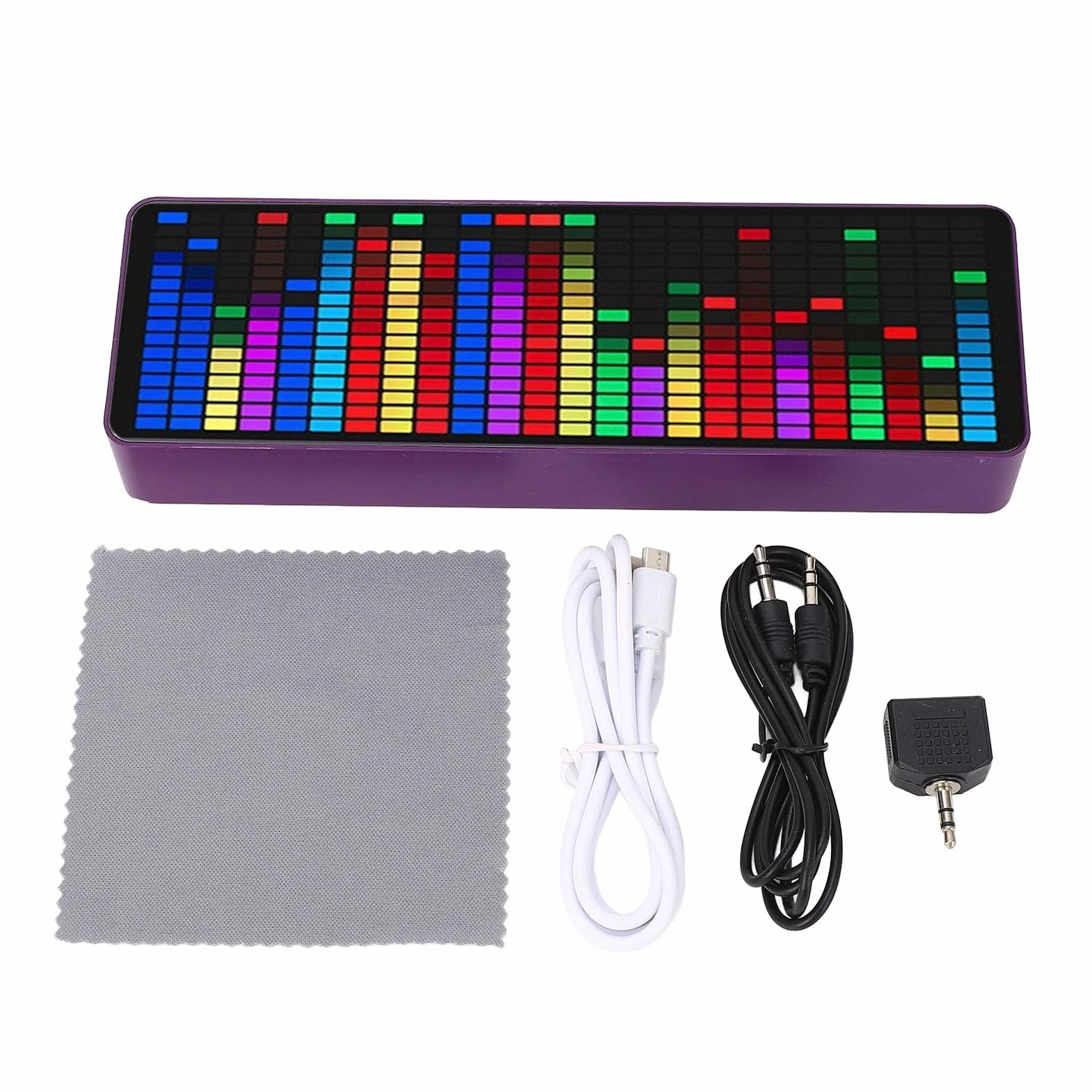 Analizator Widma Audio LED 384 Diody Zegar 20 Dynamicznych 7-kolorowych Czujnik Głosu 1624 Segmenty Rytmu