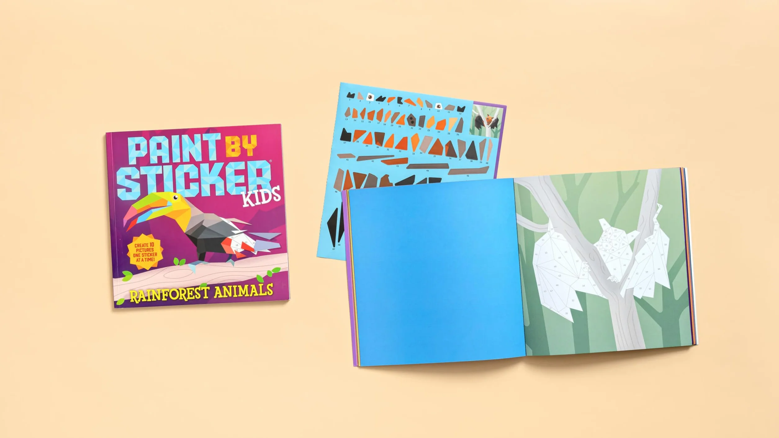 Paint by Sticker Kids: Rainforest Animals