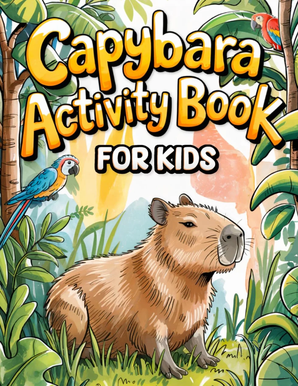Capybara Activity Book for Kids Ages 6-10: Discover the Amazing Life of Capybaras with 60+ Puzzles, Games & Fun Facts — Mazes, Word Searches, Coloring Pages & More!