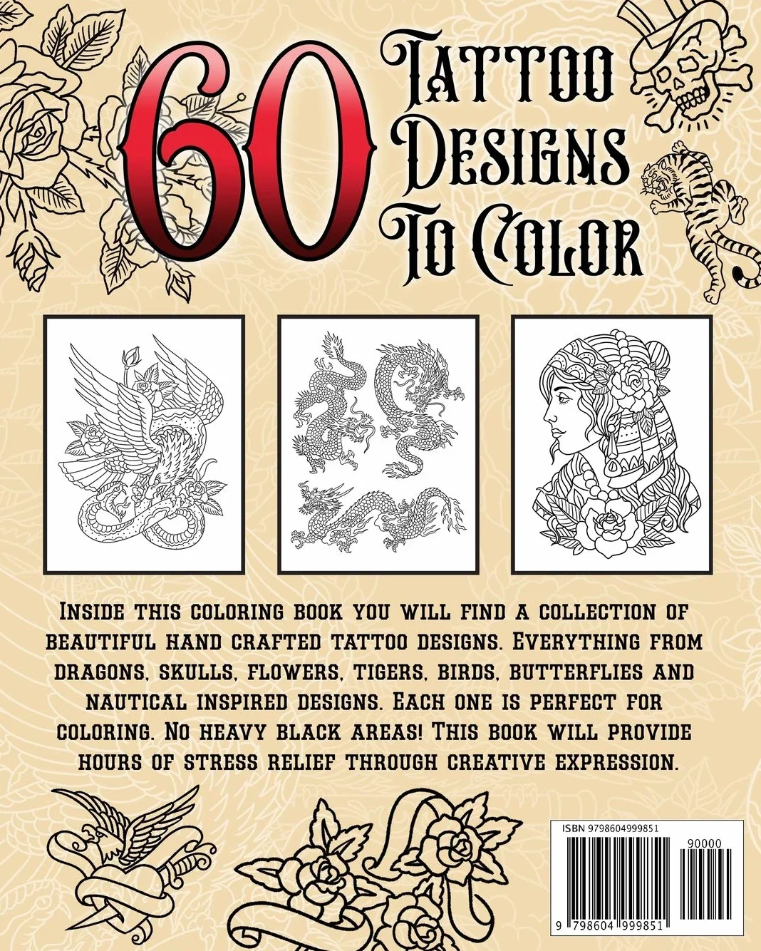 Old School Tattoo Coloring Book for Adults