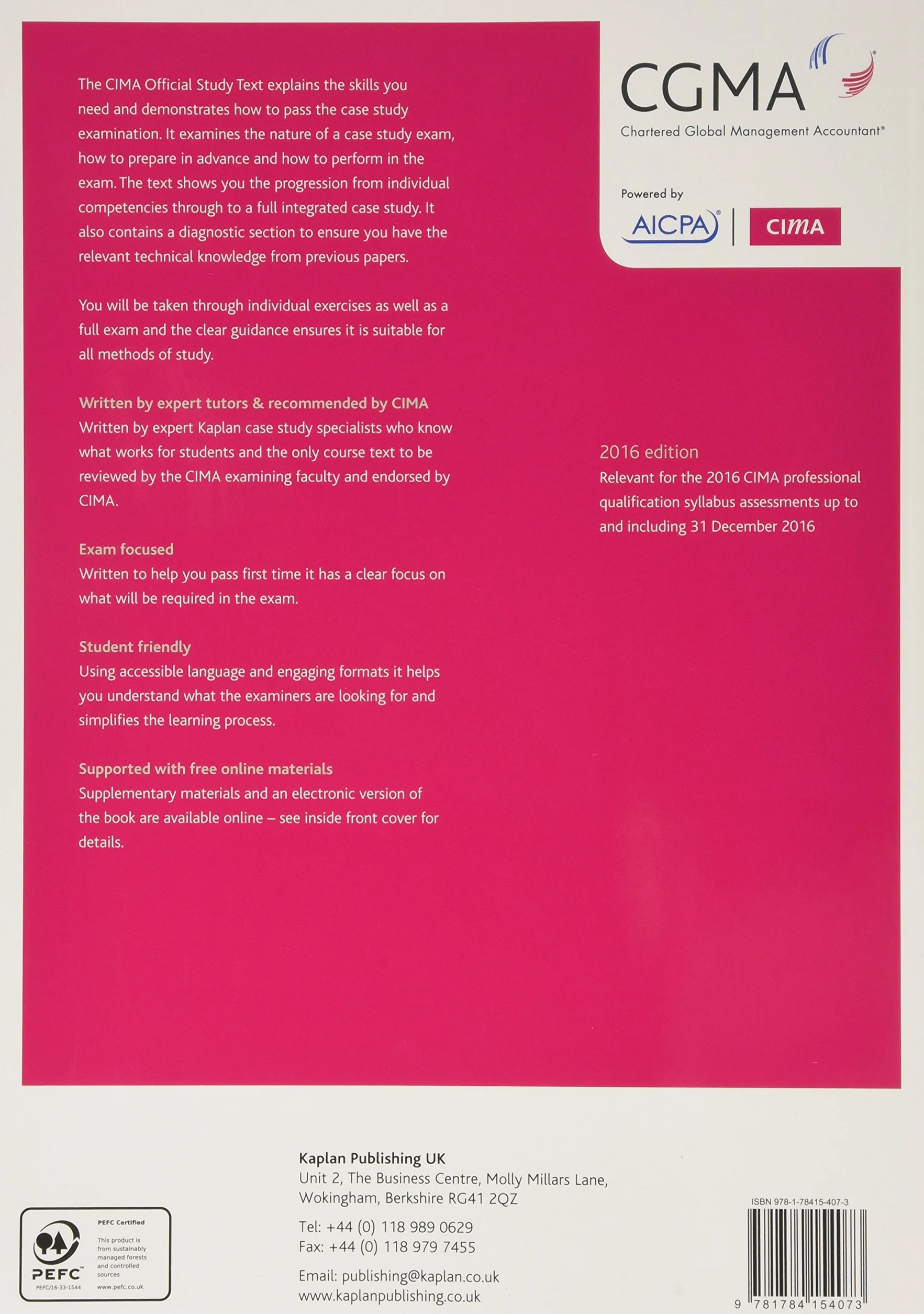 CIMA Operational Case Study - Study Text