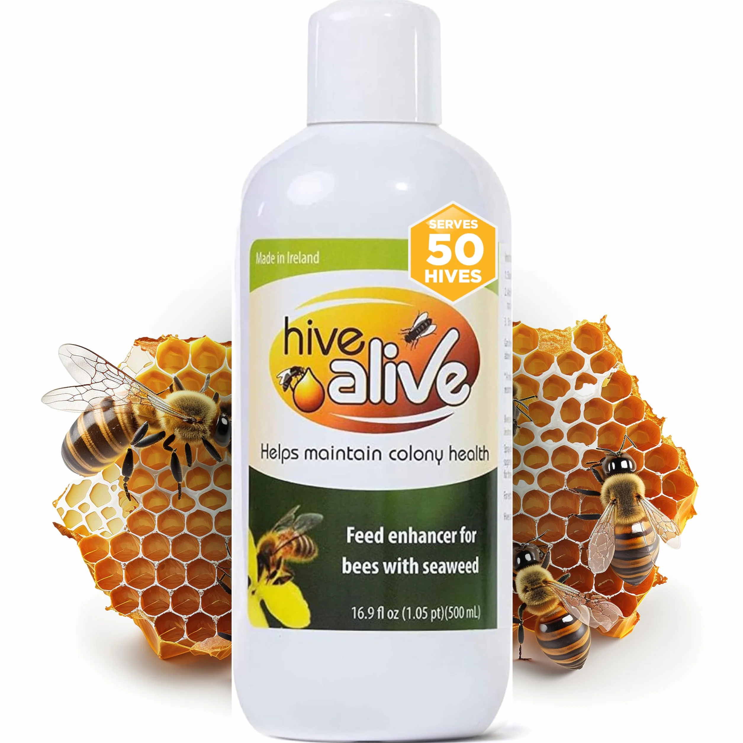 HIVE ALIVE Suplement pokarmowy dla pszczół - Wzmacniacz paszy płynnej dla pszczół - pszczelarstwo jesienne wiosenne karmienie - niższa śmiertelność zimowa, poprawa zdrowia kolonii, produkcja miodu