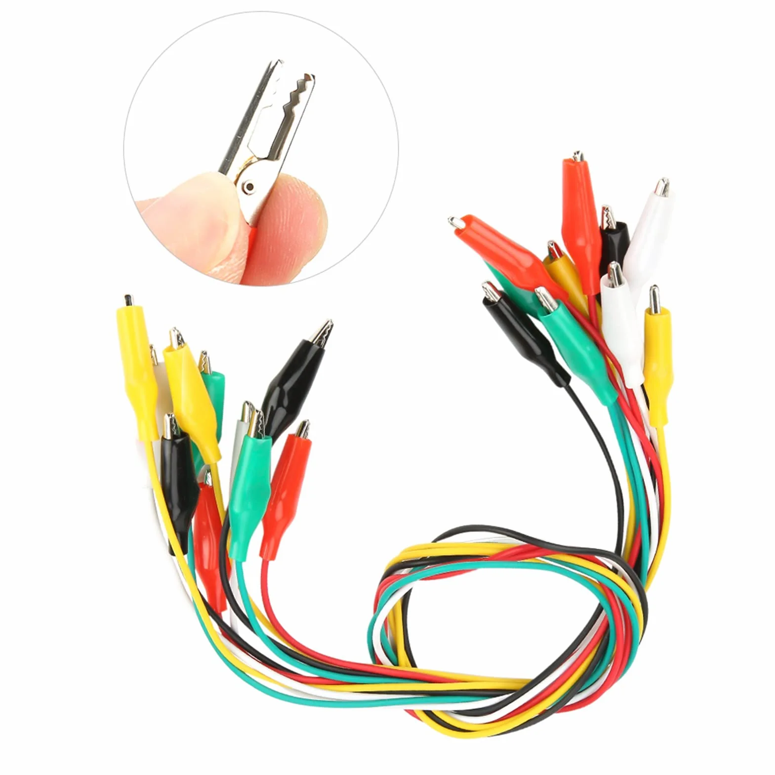10 sztuk Klipsy Krokodylkowe 50cm Podwójnie Zakończone Średnica Drutu 2.5mm dla Urządzeń Elektrycznych i Elektroniki