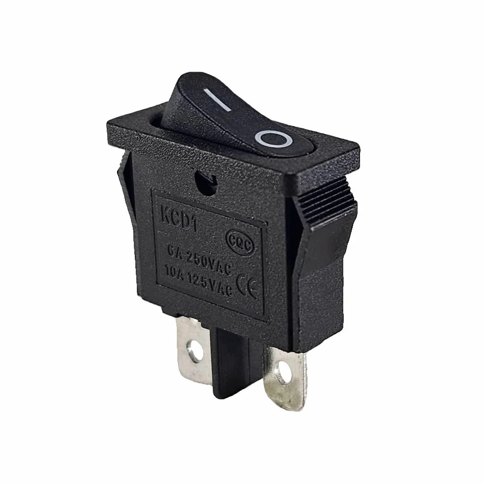 Mini przełącznik kołyskowy 7x19 mm 2-pinowy 250V AC 6A 12V 20A DC ON-OFF czarny