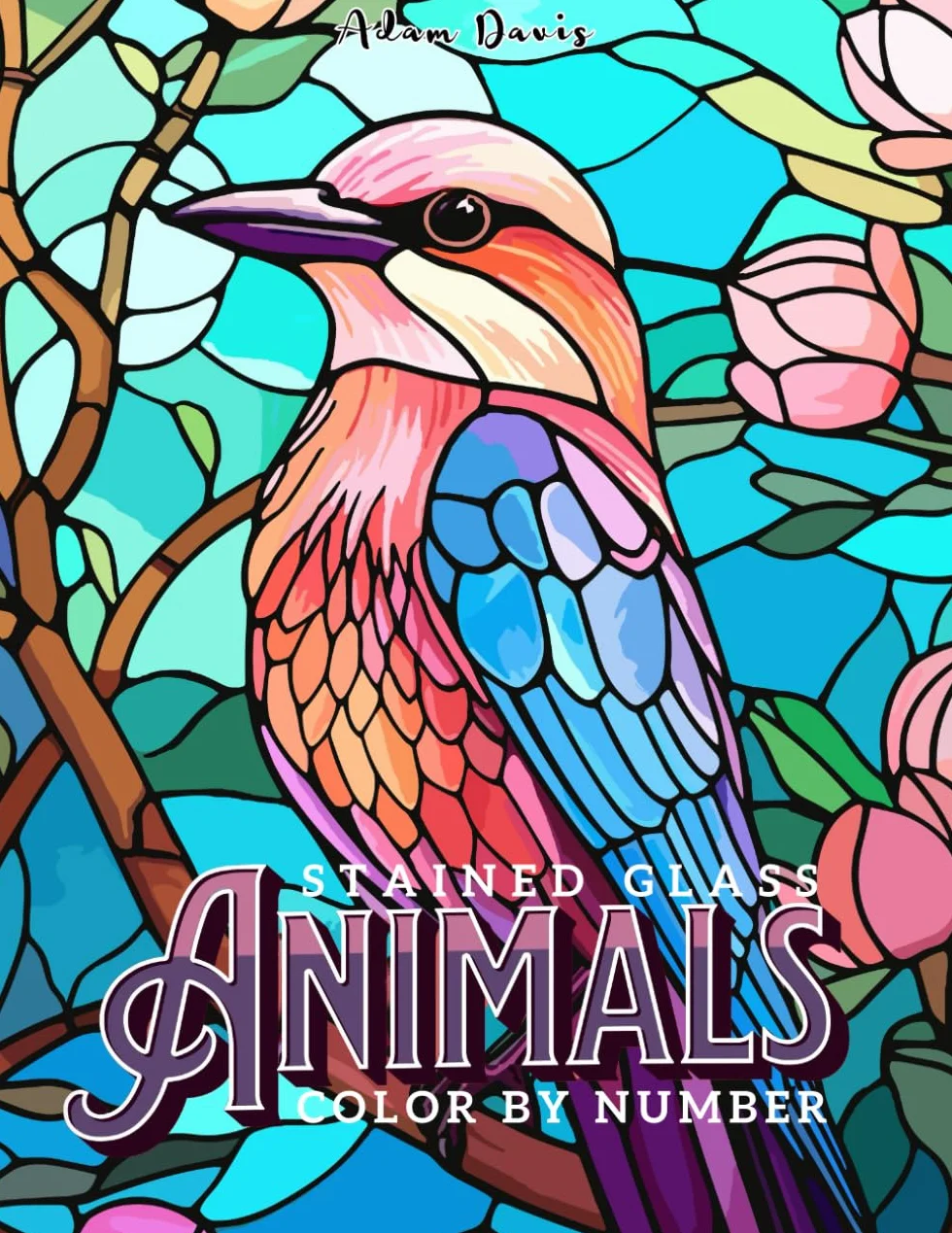 Stained Glass Animals Color by Number Coloring Book for Adults: 30 Designs for Relaxation and Stress Relief