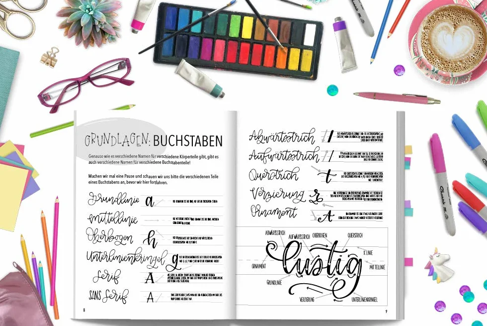 Kalligrafie Hand Lettering für Kinder Anfängerhandbuch