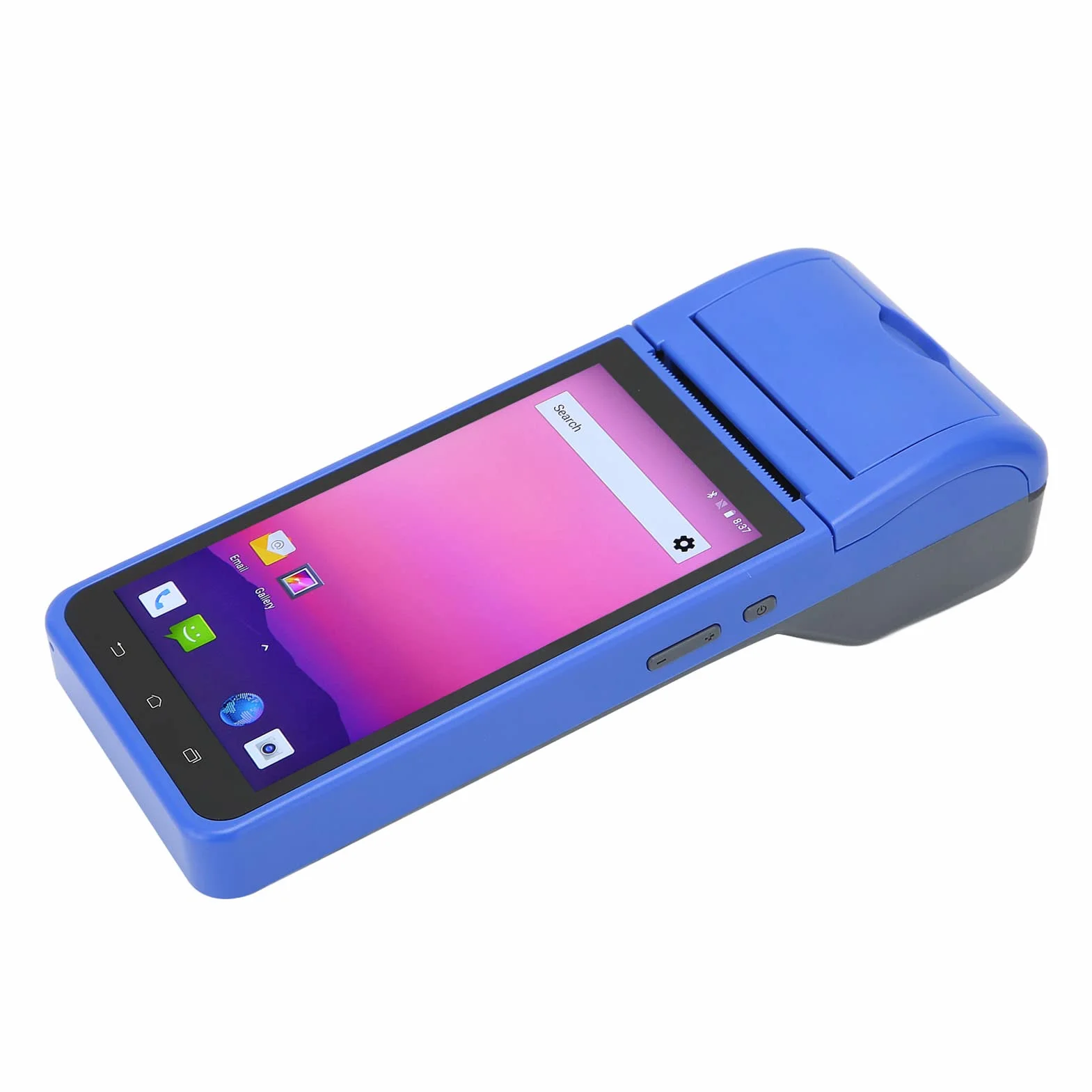 Drukarka Paragonów Biznesowych, Drukarka Termiczna 58 Mm z Ekranem Dotykowym Android OS 5,5", Obsługa Ręcznych Urządzeń POS 4G, Bluetooth, Wi-Fi dla Androida 8.1.0, dla Restauracji,(Niebieski)
