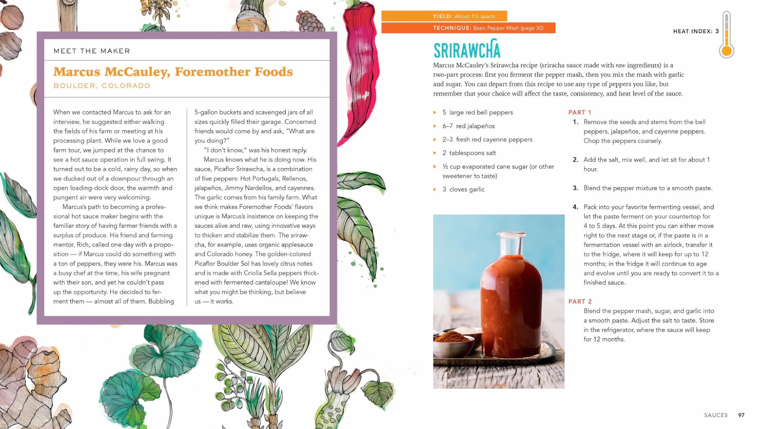 Fiery Ferments: 70 Recipes for Hot Sauces, Spicy Chutneys, Kimchis & Fermented Condiments