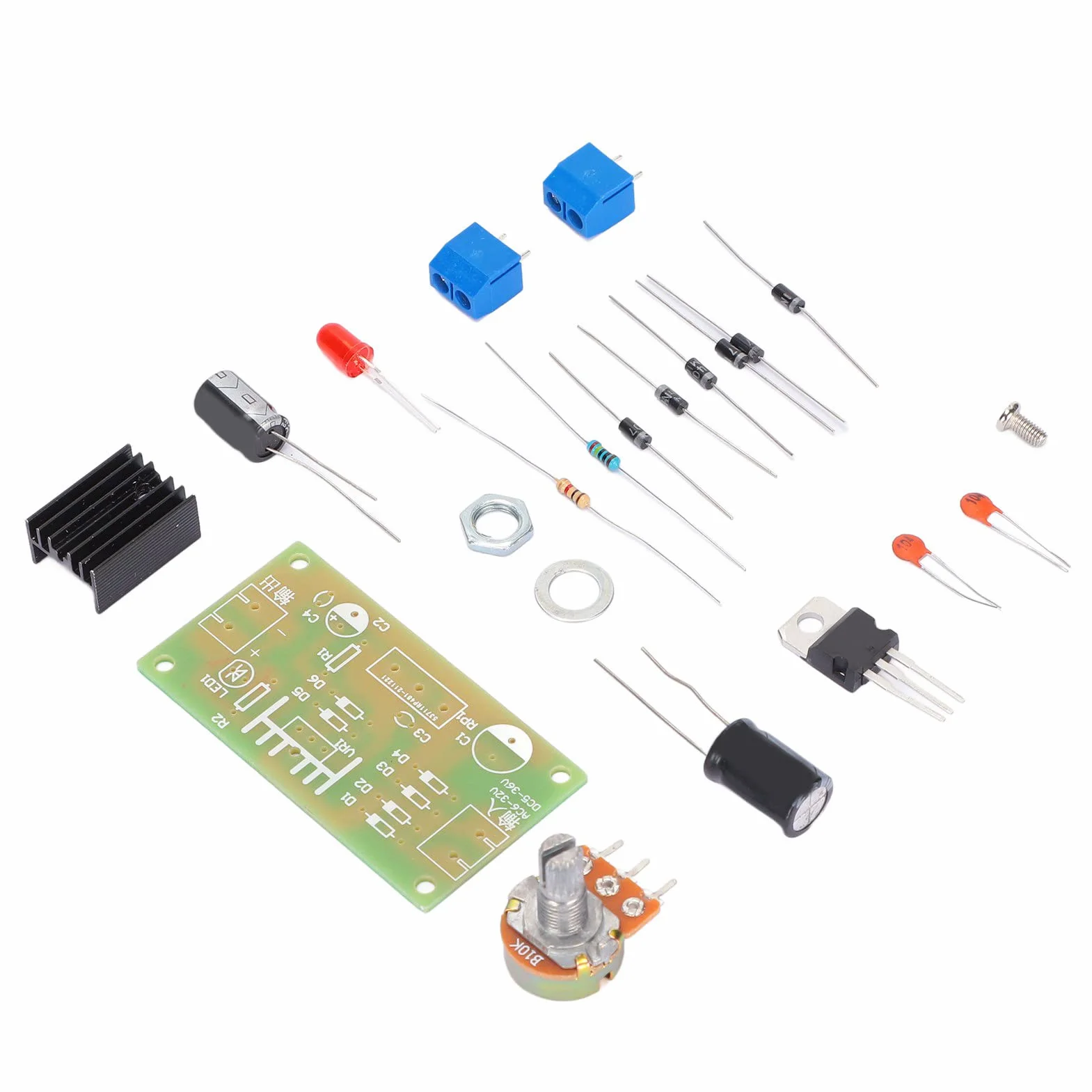 Regulowany Regulowany Zestaw Zasilania LM317 Zabezpieczenie Wyjścia Obwód Prostownika Wejście Regulowany Zestaw Napięcia Wejście DC 5-35V Wejście AC 6-25V