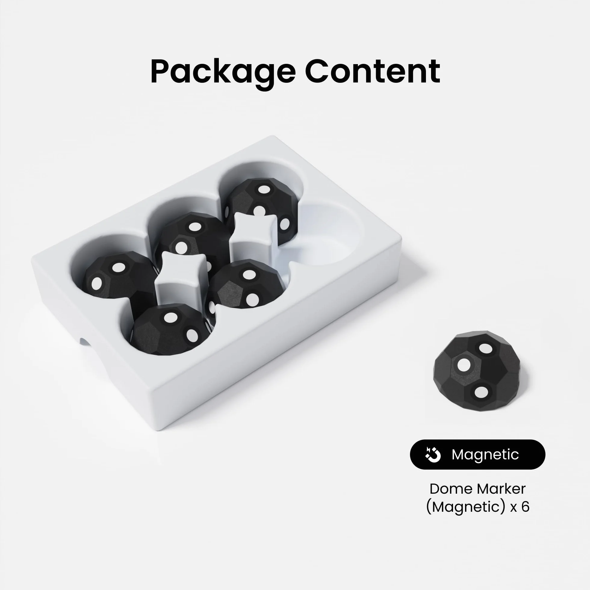 Revopoint 6 Pieces 3D Magnetic Dome Marker Kit for 3D Scanning, 3D Scanning Markers for 3D Scanners, 3D Tracking Dots for Preventing Tracking Loss and Enhance Accuracy, 3D Reference Point Marker