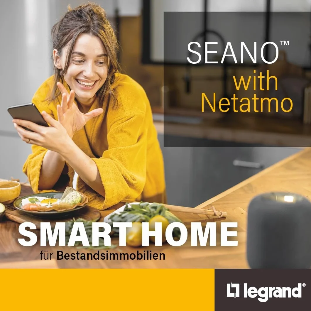 LEGRAND SEANO Netatmo nadajnik ścienny 1-drożny czarny Smart Home