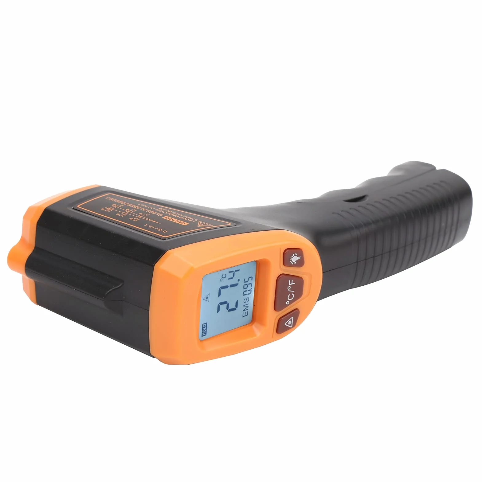 Termometr Przemysłowy na Podczerwień GM320S, Bezdotykowy, -50°C do 600°C, Podświetlenie LCD, Pomarańczowy, do Pomiaru Temperatury Powierzchni