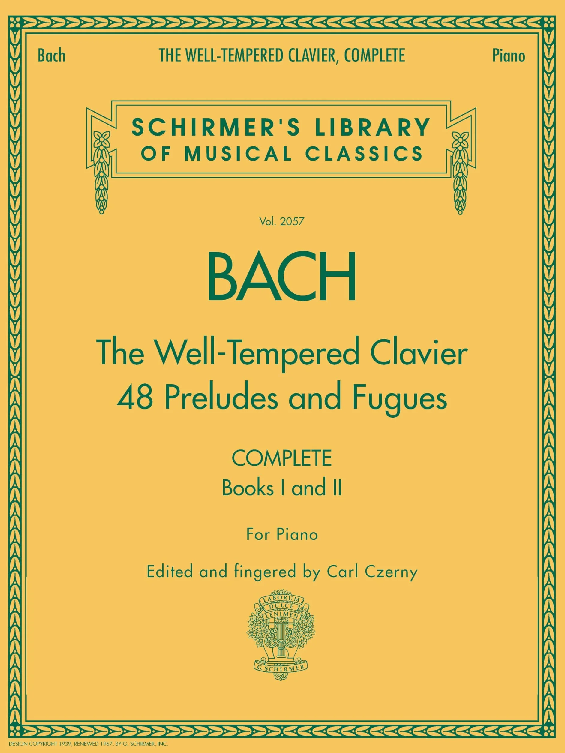J.s. bach: the well-tempered clavier - complete piano: Schirmer Library of Classics Volume 2057