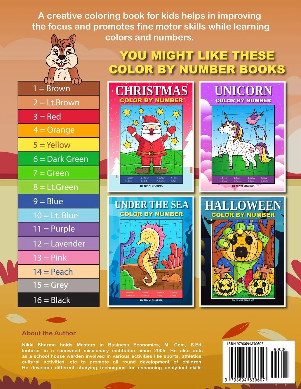 Autumn Scenes Color By Number: Coloring Book for Kids Ages 4-8