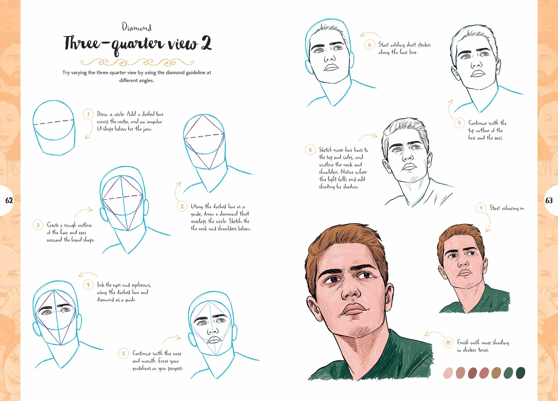 10 Step Drawing: Faces: Draw Over 50 Fabulous Faces in 10 Easy Steps
