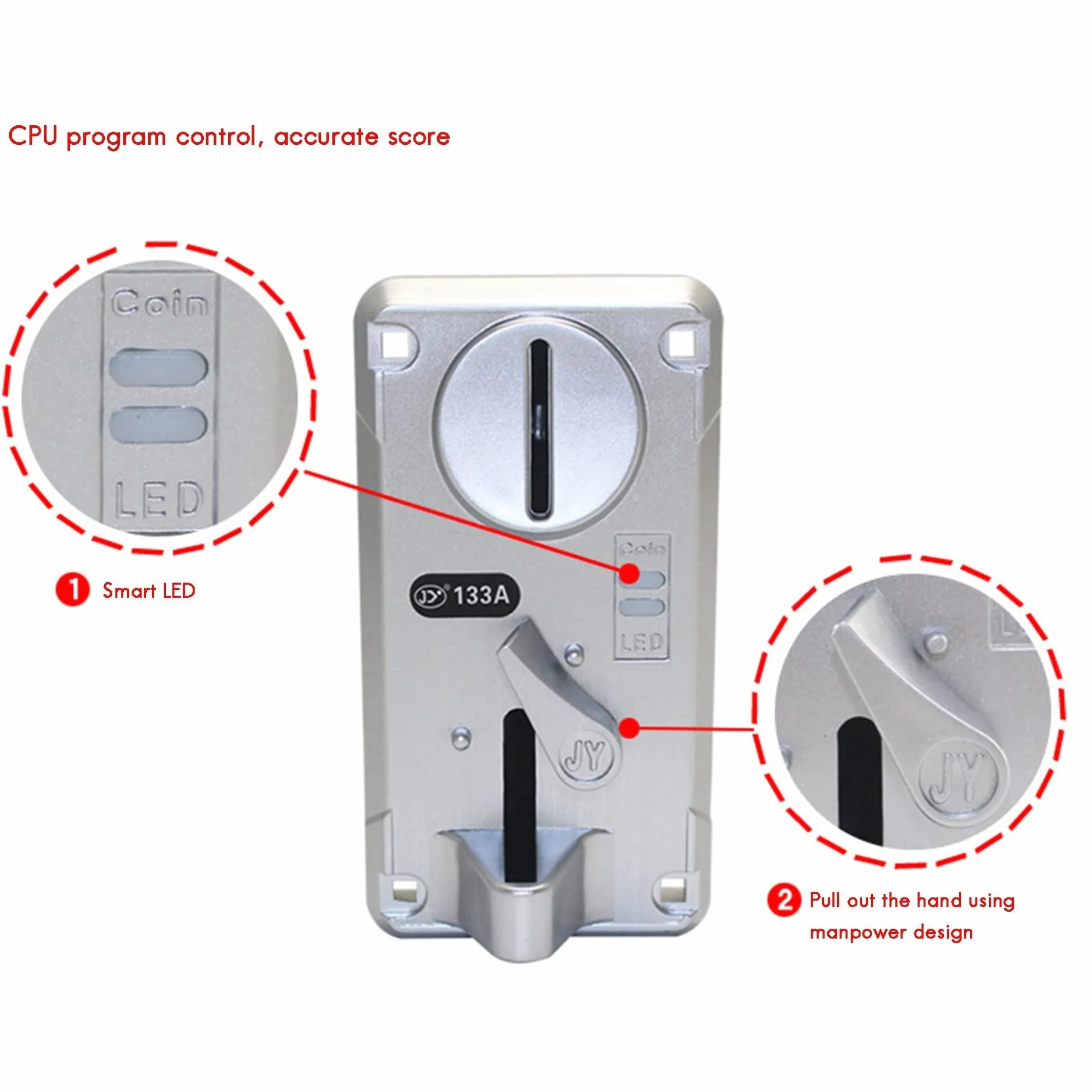2X Coin Acceptor Coin JY133A CPU Arcade Coin Selector do Automatów Zręcznościowych Wymiana Biletów do Gier