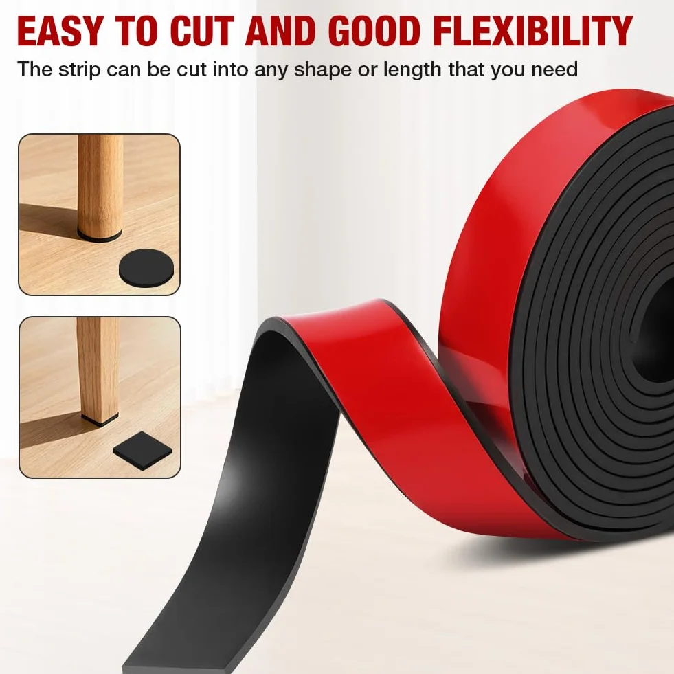 Elastyczny pasek gumowy Rolka gumowa 3 m× 20 mm × 2 mm, samoprzylepne żelazko gumowe, gumki neoprenowe, do uszczelnień DIY, ochrona wykładzin podłogowych, antywibracyjne, antypoślizgowe
