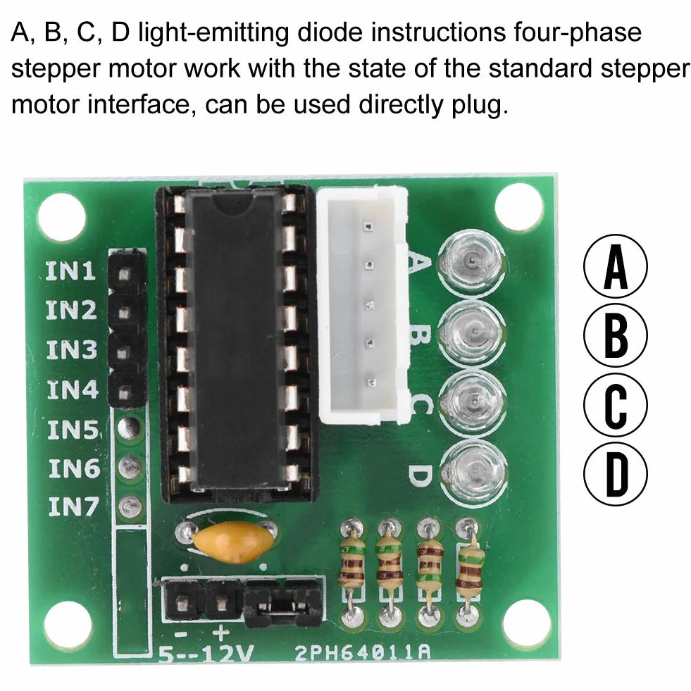 Pissente ULN2003 Sterownik Silnika Krokowego Płytka 5 Sztuk Wysokiej Mocy Chip 4 Fazowy Wskaźnik LED Plug and Play z Interfejsem Rozszerzeń dla Projektów Robotyki