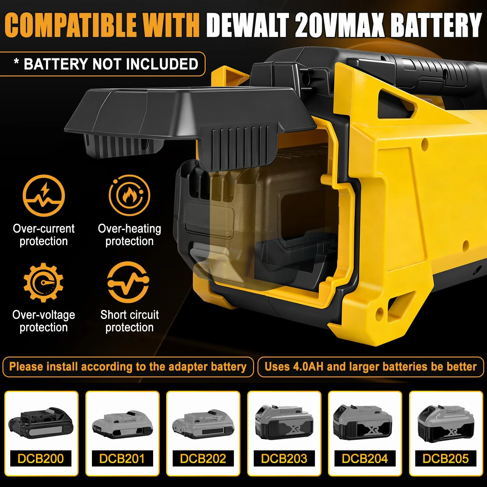 Pompa wodna kompatybilna z akumulatorem DeWalt 20 V, bezprzewodowa, przenośna, samozasysająca pompa elektryczna do domu, basenu, przyczepy kempingowej, ogrodu, jacuzzi, akwarium (bez baterii)
