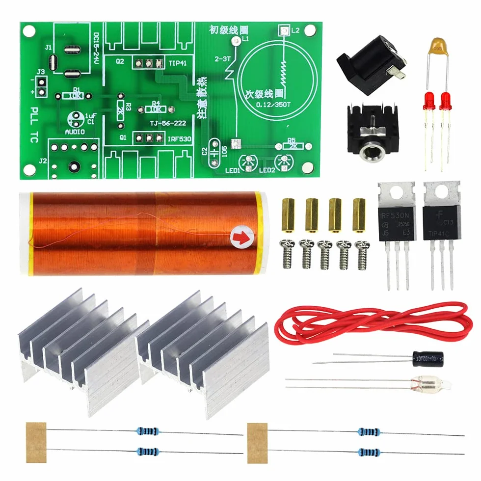 DC 15-24V 15W Mini muzyka głośnik plazmowy cewka tesli zestawy diy głośnik plazmowy Tesla transmisja bezprzewodowa zestawy diy