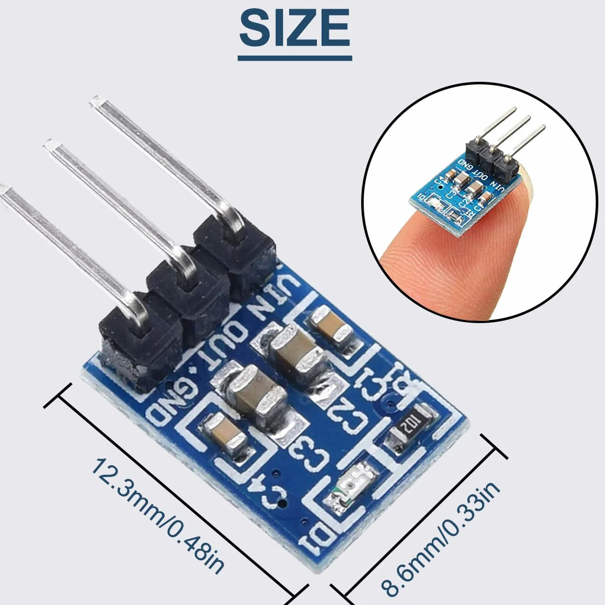Regulator napięcia Buck 4,75-12 V do 3,3 V 800 MA Step-Down LDO do Raspberry Pi 10 sztuk