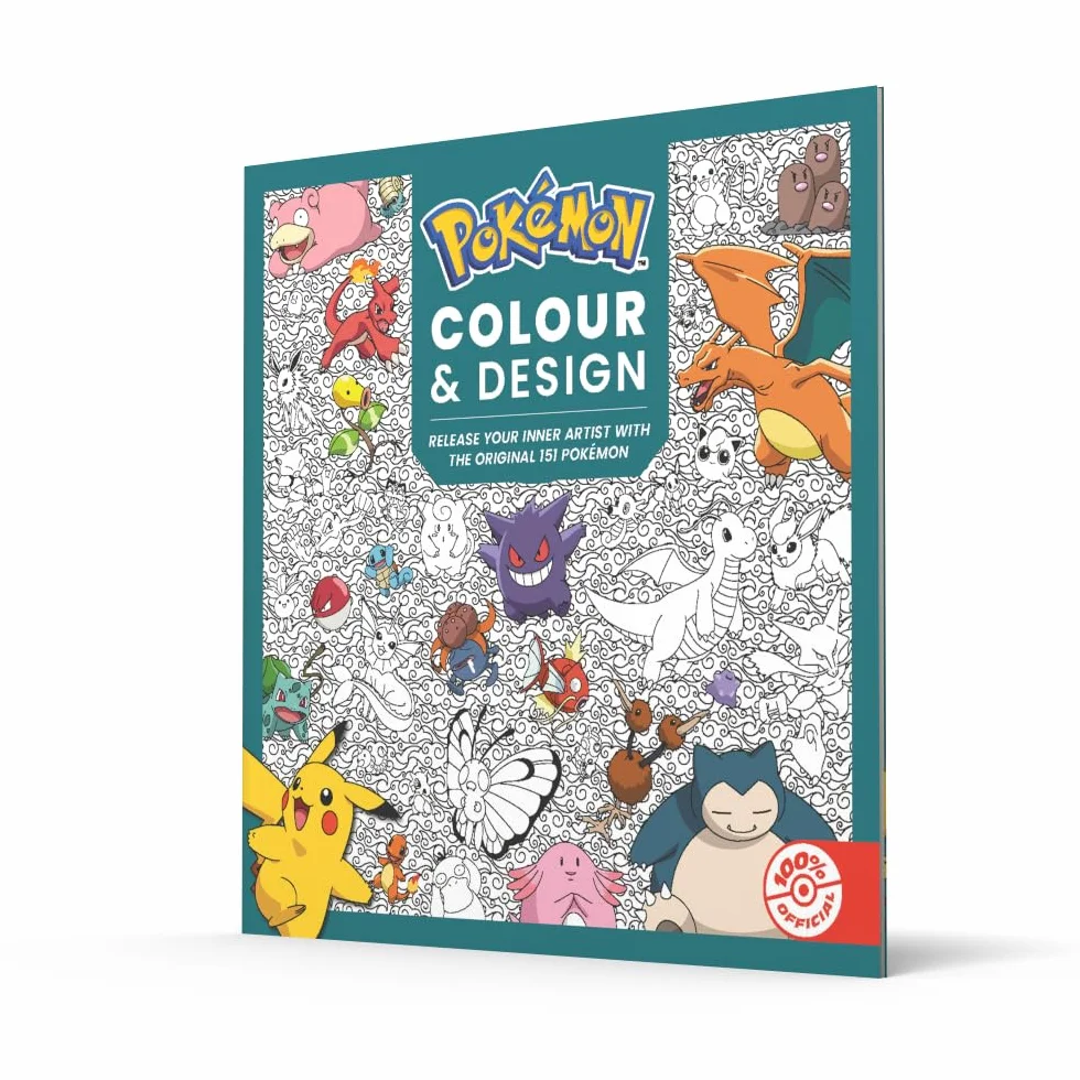Pokémon Colour and Design Official Colouring Book for Fans of the Original Game 2026
