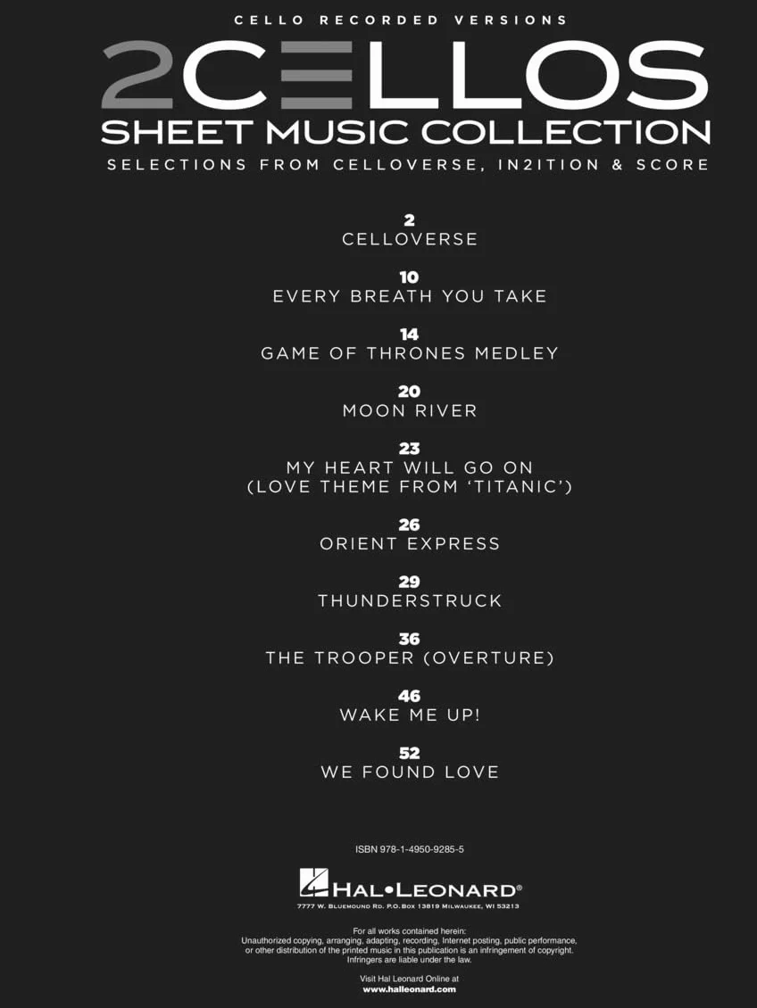 2 Cellos Sheet Music Collection: Selections from Celloverse, In2ition & Score for Two Cellos