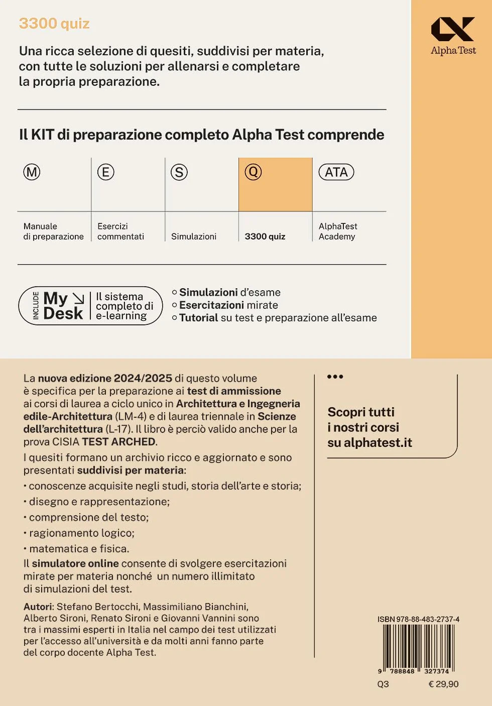 Alpha Test Architettura 3300 quiz ammissione Ingegneria Edile-Architettura Scienze dell'architettura MyDesk
