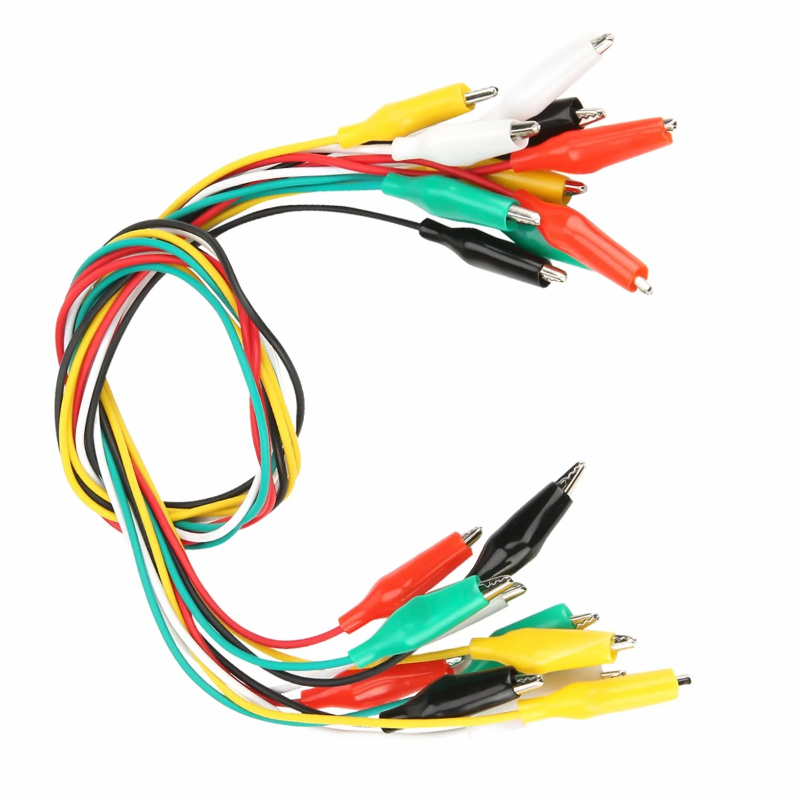 10 sztuk Klipsy Krokodylkowe 50cm Podwójnie Zakończone Średnica Drutu 2.5mm dla Urządzeń Elektrycznych i Elektroniki
