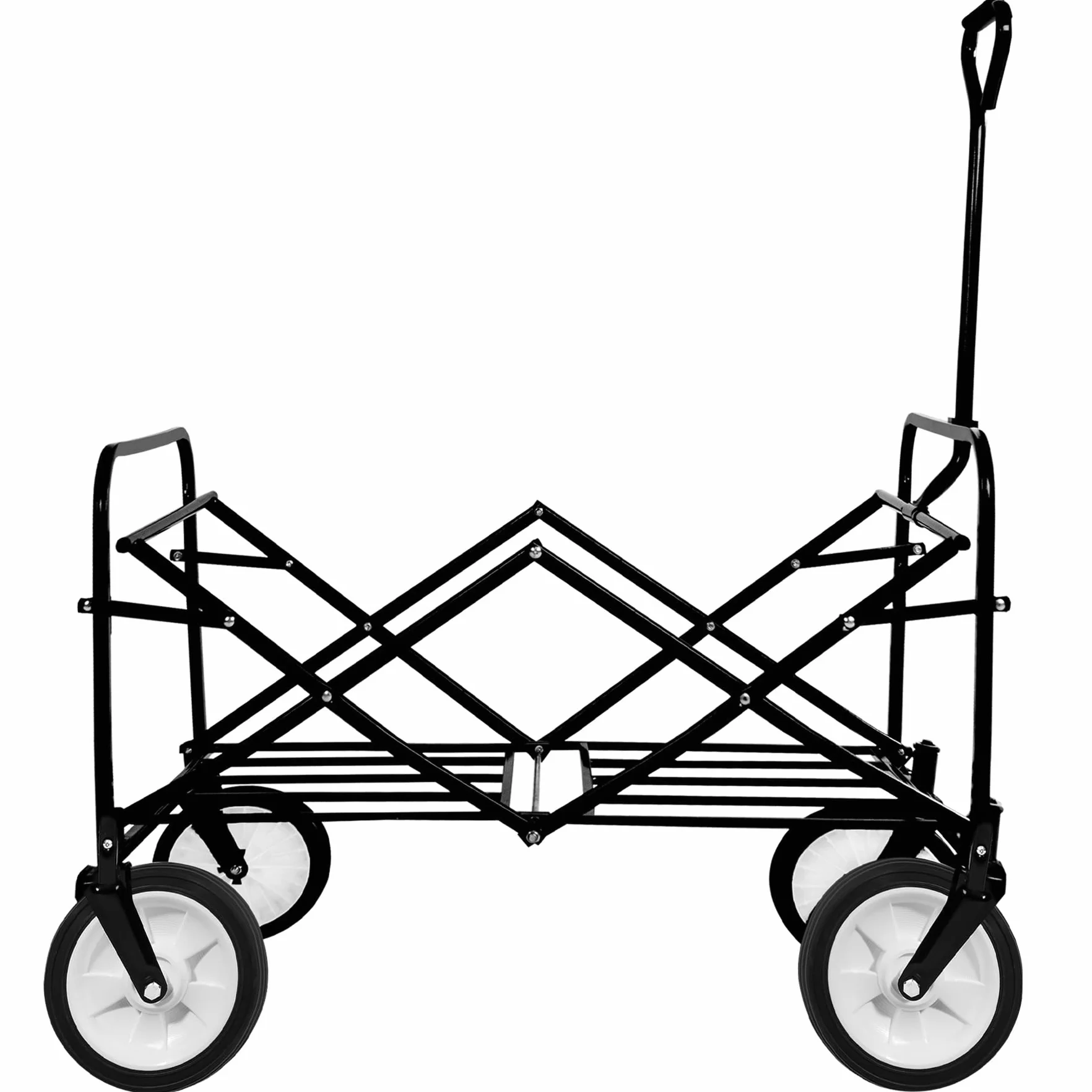 Tectake składany wózek z kieszeniami z siatki 92 x 53,5 x 117 cm szary
