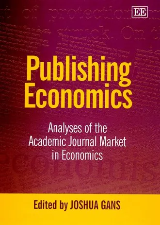 Publishing Economics: Analyses of the Academic Journal Market in Economics