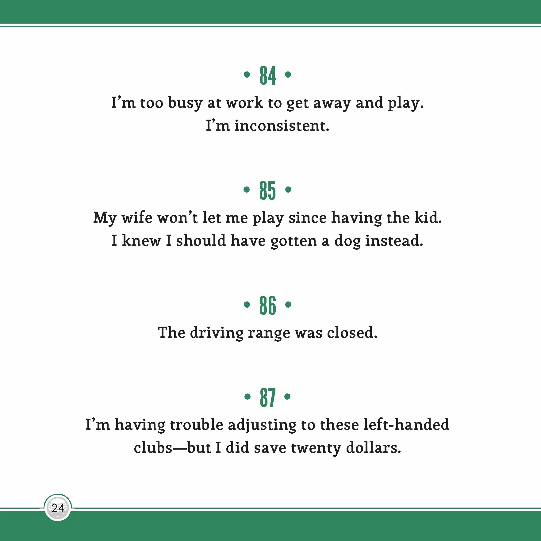 501 Excuses for a Bad Golf Shot