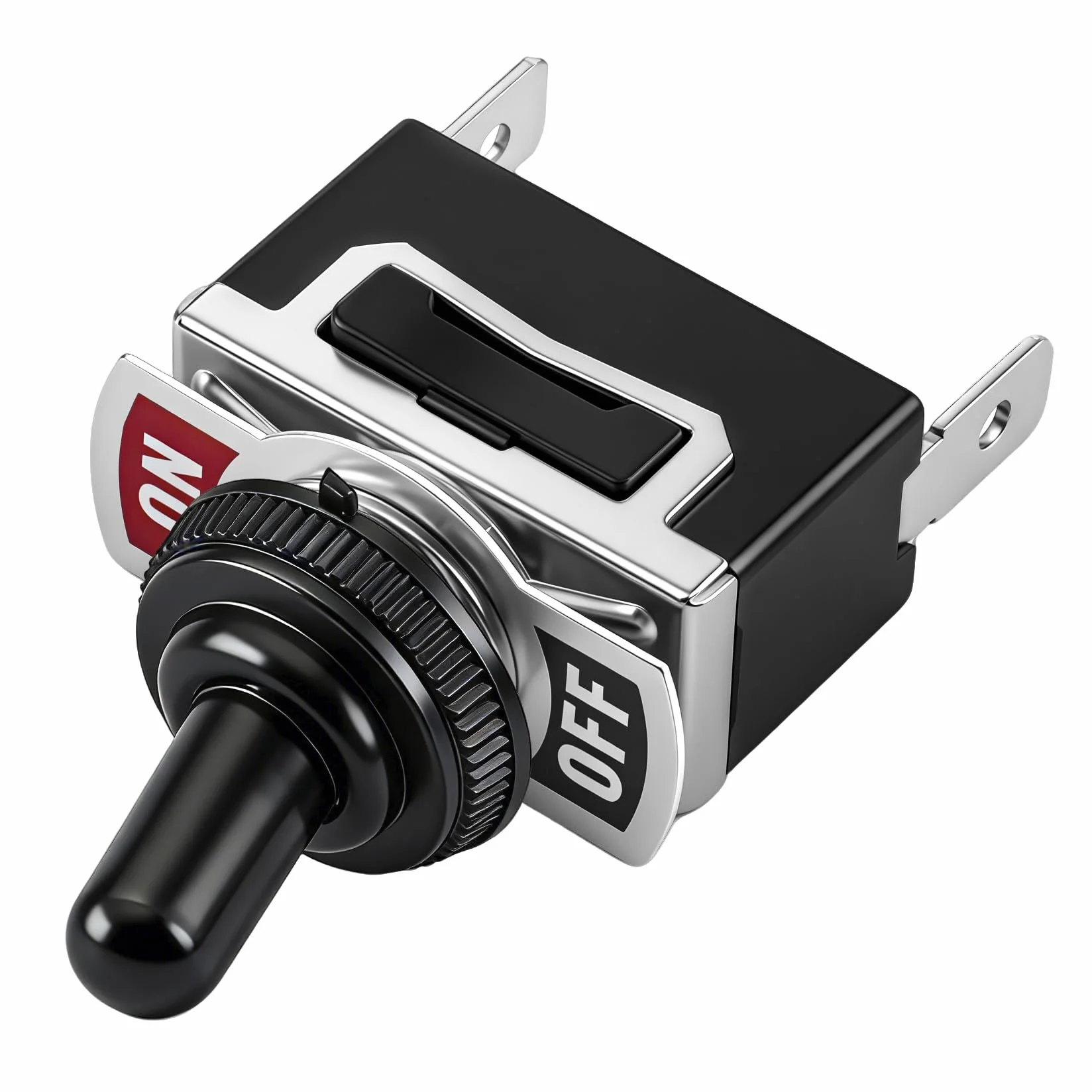Heschen Metalowy przełącznik SPST z 2 zaciskami połączeniowymi i wodoodporną osłoną 15 A 250 V AC