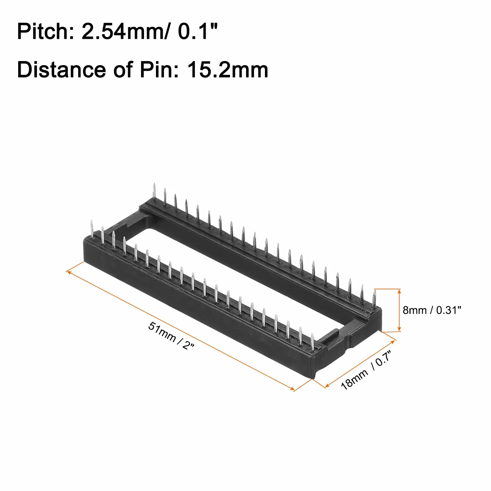 QUARKZMAN 8 szt. Adapter gniazda chipowego Ic z płaskim obwodem 40 pinów do lutowania bramy z podziałką 2,54 mm