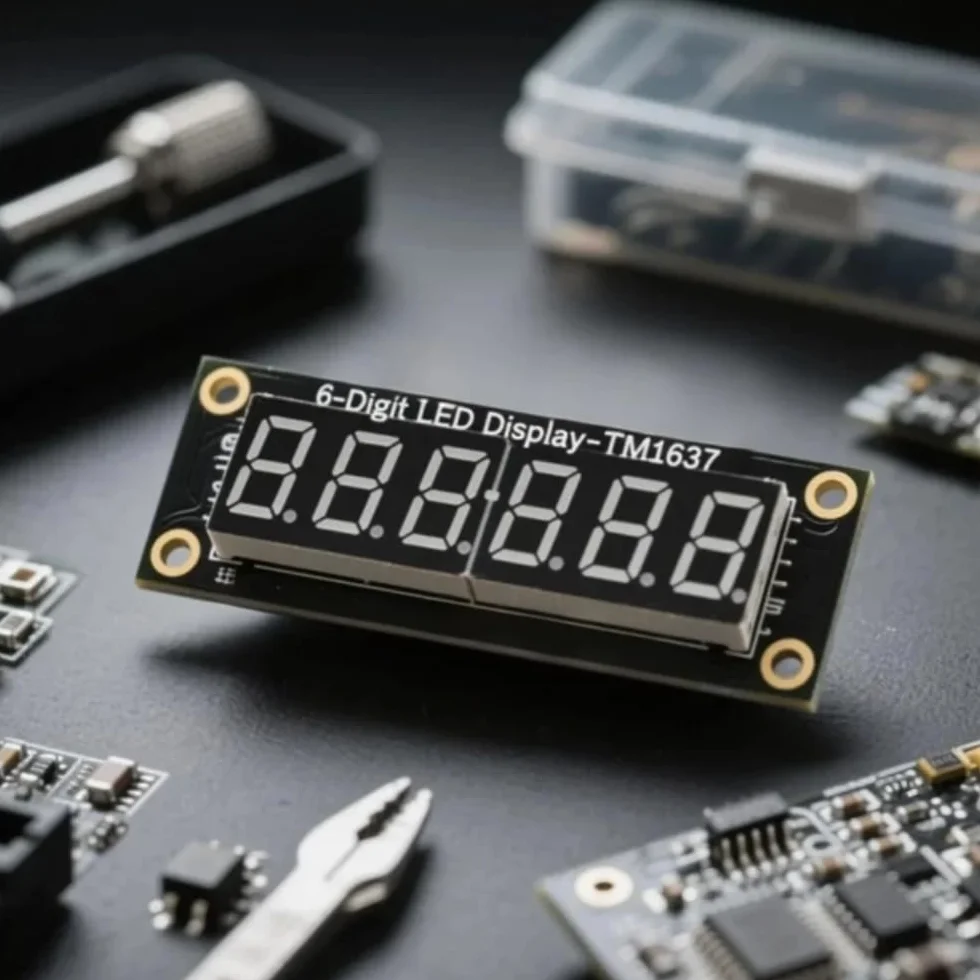 5V 2Pin IO 6 Cyfr 7 Segmentowy Moduł LED 0.56in Wyświetlacz LED Cyfrowy Moduł w Kształcie Tuby TM1637 Rurka Wyświetlacza Sterownika dla DIY Komponentów Elektronicznych